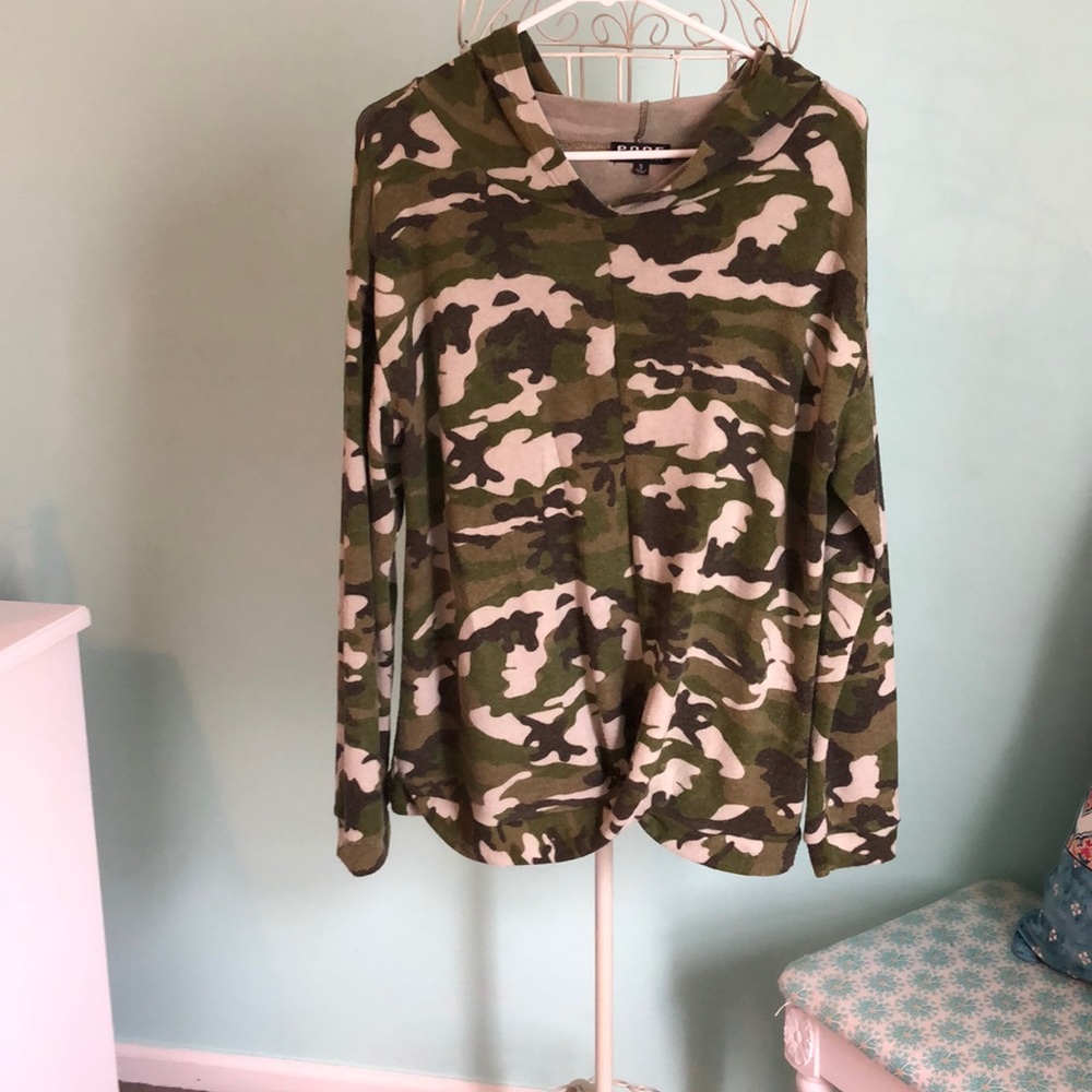 Poof brand camo hoodie
